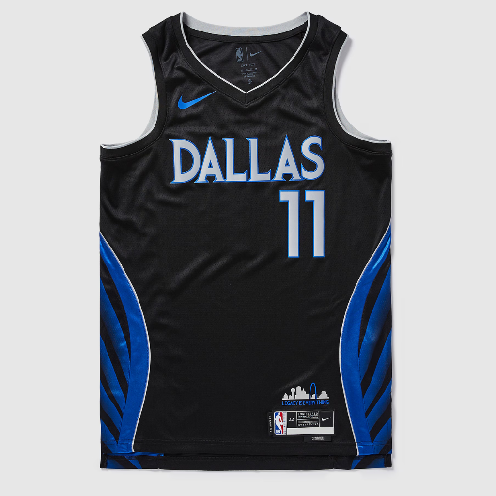 Regata Dallas Mavericks City Edition 2025/26 vista frontal em fundo neutro